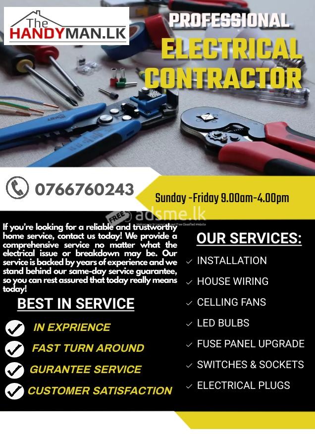 For maintenance, electrical, plumbing or garden work contact us!