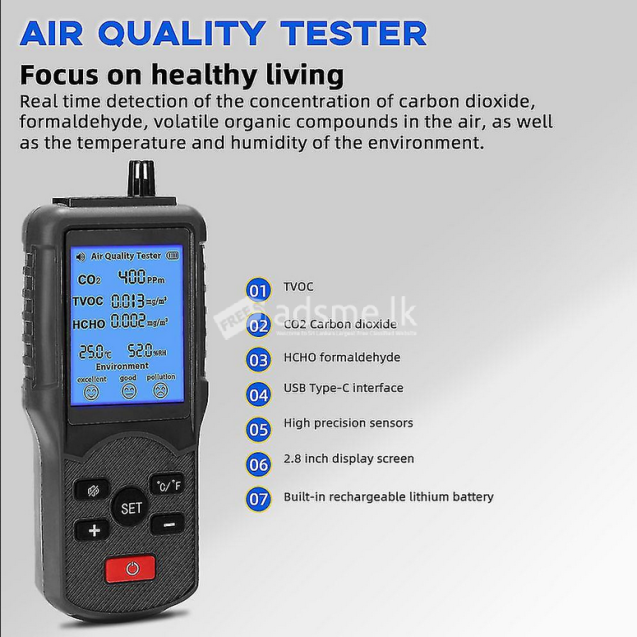 JD-3002: Sri Lanka's Premier Air Quality Detector for CO2, TVOC, and HCHO Measurement