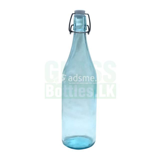 Glass water bottle 1000ml with swing top lid