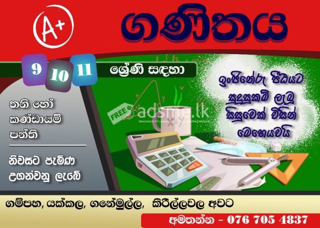 O/L mathematics Sinhala Medium( Group & Individual ) Classes