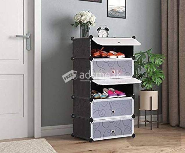 DIY 5 Layer shoe Rack with door