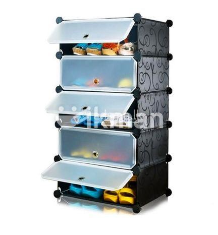 DIY 5 Layer shoe Rack with door