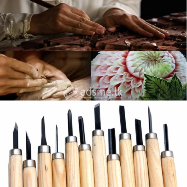 10 pcs Wood Cut Chisels Die Hand Tools Wood Carving Knife Set