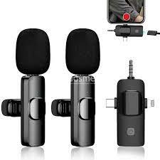 3 in 1 Wireless Collar Mic Dual Clip Mobile Phone USB