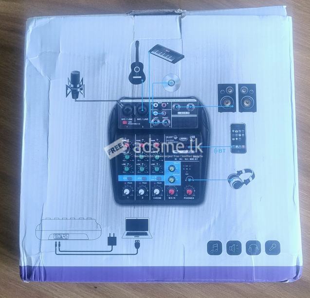 Professional 4-Channel Mixing Console Aux Paths Plus Effects Processor .