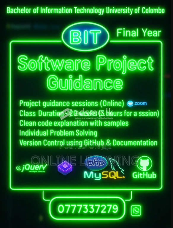 Software Final Year Project PHP mySQL Python Colombo Moratuwa UoM BIT ...