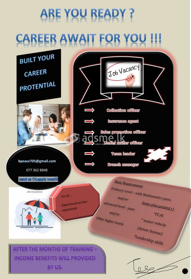 Life insurance vacancy !!!