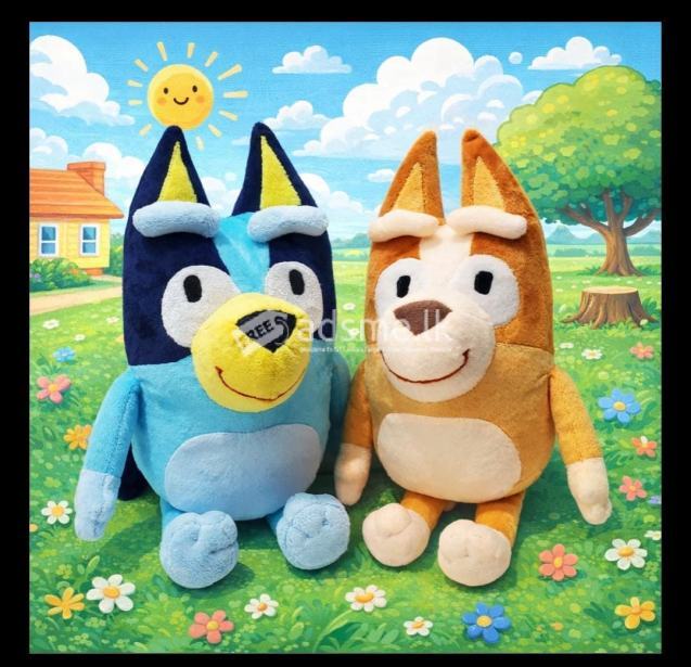 Handmade Character Soft Toys Bluey and Bingo
