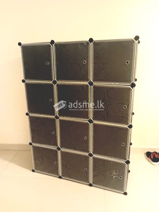 DIY- 12 Cubes Storage- Wardrobe Cupboard , Black & White / Blue Colour