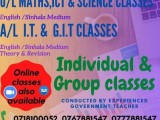 Grade 06- O/L Science, Information Technology ,A/L I.T.  tuition classes