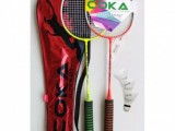 Badminton rackets with 2 shuttle cocks and cover