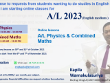 Physics and Combined Maths for A/L 2023 - Online lessons - English medium