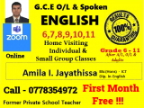 English Classes Online Grade 6,7,8,9,10,11  - G.C.E O/L - ඉංග්‍රීසි උපකාරක පන්ති