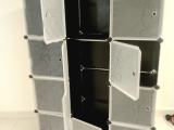 DIY- 12 Cubes Storage- Wardrobe Cupboard , Black & White / Blue Colour